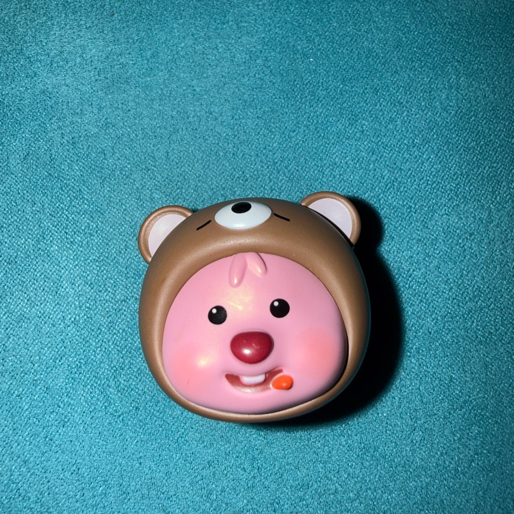 Cute Bear Hood Pink Face Charm